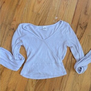 Hollister Women's Ribbed Wrap Top - Light purple